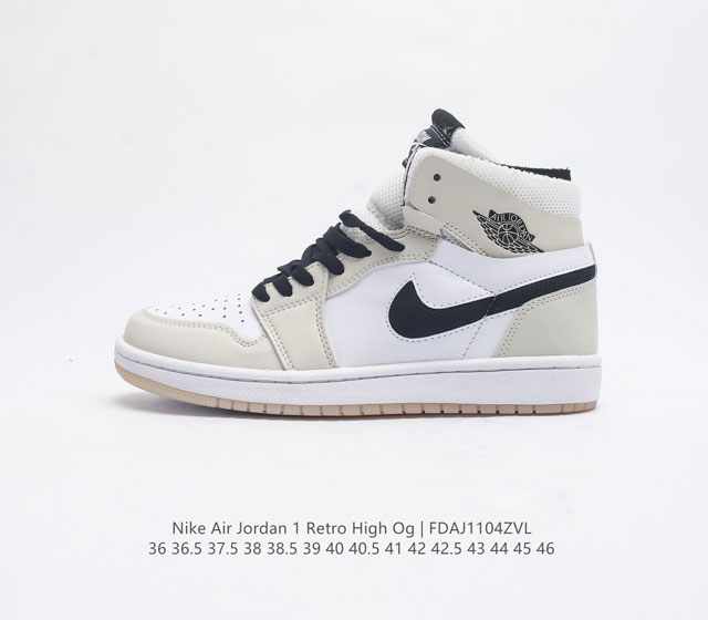 耐克 Nike Air Jordan 1 Retro High Og 乔丹一代篮球鞋复刻运动鞋 皮面高帮板鞋的设计灵感源自运动夹克 带你重温入选球队时刻 采用经