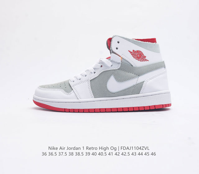 耐克 Nike Air Jordan 1 Retro High Og 乔丹一代篮球鞋复刻运动鞋 皮面高帮板鞋的设计灵感源自运动夹克 带你重温入选球队时刻 采用经