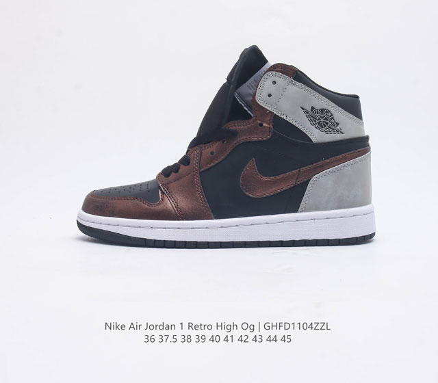 耐克 Nike Air Jordan 1 Retro High Og 乔丹一代篮球鞋复刻运动鞋 皮面高帮板鞋的设计灵感源自运动夹克 带你重温入选球队时刻 采用经