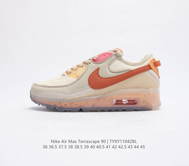 公司级 耐克nike Air Max Terrascape 90 复古休闲运动鞋 革新外底设计 打造出众造型 半透明 Nike Grind 橡胶外底结合舒适鞋