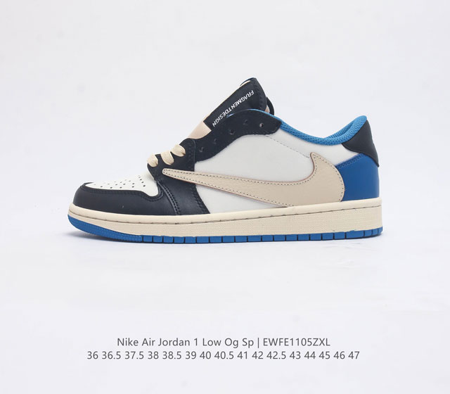 公司级 耐克运动鞋 Nike Air Jordan 1 Low Og Sp 倒勾 低帮篮球鞋 Aj1 乔丹1代 Aj1 乔1 反向脚趾复古运动鞋 亮点之处在于