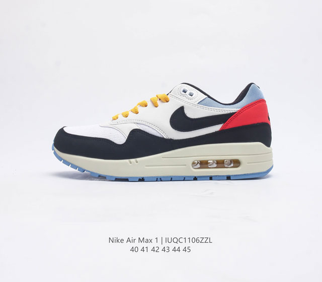 耐克 Nike Air Max 1 初代复古气垫慢跑鞋 男士运动鞋 由tinker Hatfeld和mark Parker在1987年设计 灵感来自于巴黎蓬皮杜