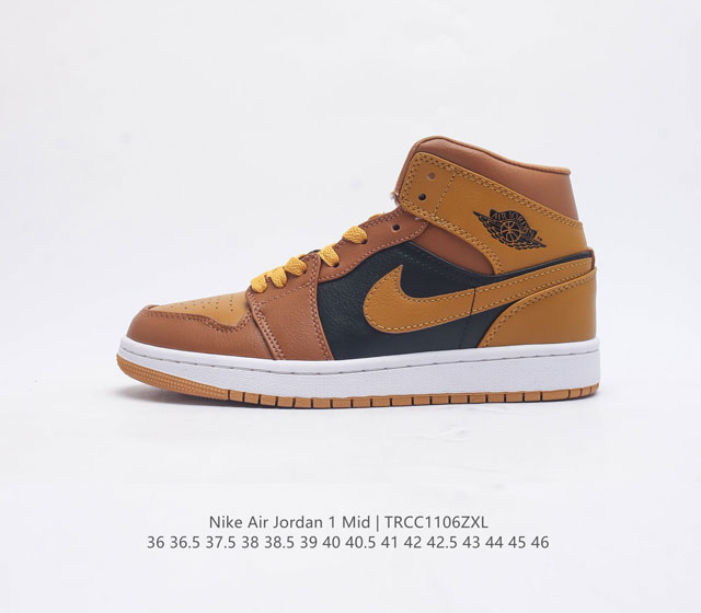 耐克 Nike Air Jordan 1 Mid 男女子篮球鞋时尚轻盈板鞋aj1乔1运动鞋 乔丹一代 高帮复古休闲篮球鞋 Air Jordan 1 Mid 搭载