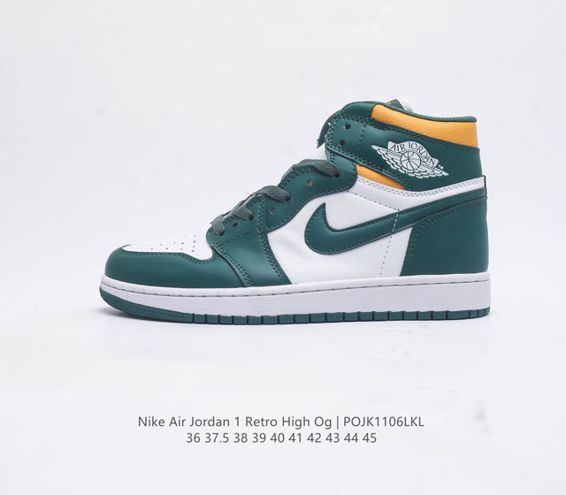 耐克 Nike Air Jordan 1 Retro High Og 乔丹一代篮球鞋复刻运动鞋 皮面高帮板鞋的设计灵感源自运动夹克 带你重温入选球队时刻 采用经