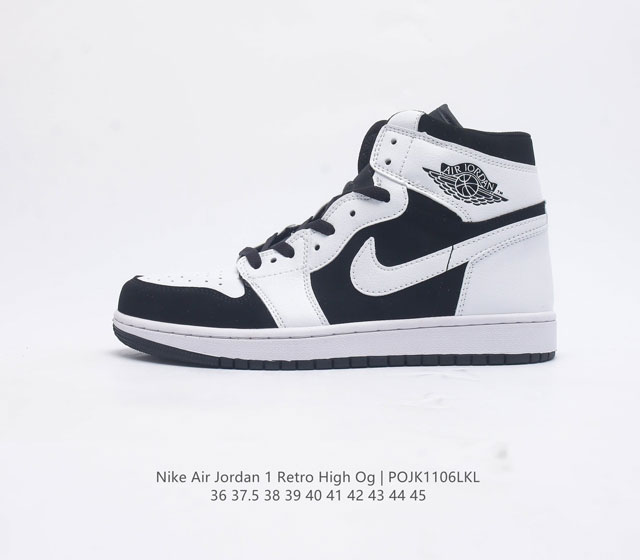 耐克 Nike Air Jordan 1 Retro High Og 乔丹一代篮球鞋复刻运动鞋 皮面高帮板鞋的设计灵感源自运动夹克 带你重温入选球队时刻 采用经 - 点击图像关闭