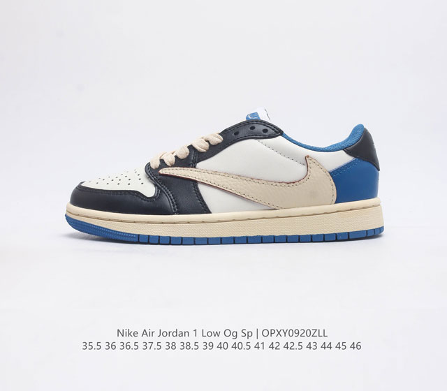 双十一福利特价 耐克运动鞋 Nike Air Jordan 1 Low Og Sp 倒勾 低帮篮球鞋 Aj1 乔丹1代 Aj1 乔1 反向脚趾复古运动鞋 亮点