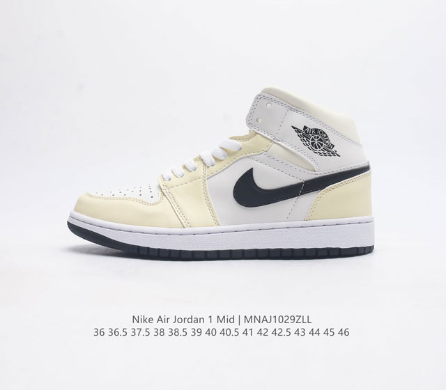 耐克 Nike Air Jordan 1 Mid 男女子篮球鞋时尚轻盈板鞋aj1乔1运动鞋 乔丹一代 高帮复古休闲篮球鞋 Air Jordan 1 Mid 搭载