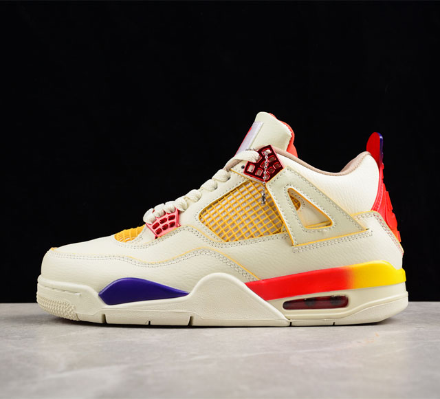 J Balvin X Air Jordan 4 Retro 联名款 渐变彩虹笑脸 Aj4 乔4 篮球鞋 货号 Aq0344-901 尺码 36 36.5 37.