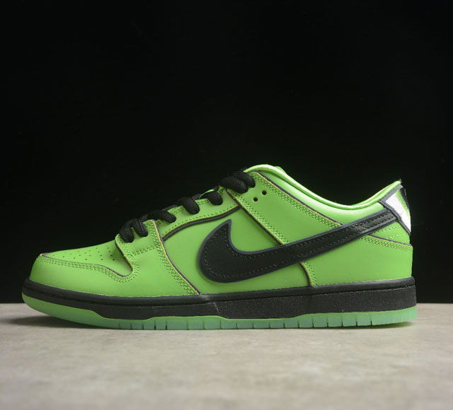 The Powerpuff Girls X Nike Dunk Sb Low 飞天小女警联名 毛毛黑绿 官方货号 Fz8319-300 纯原大厂出品 极力推荐