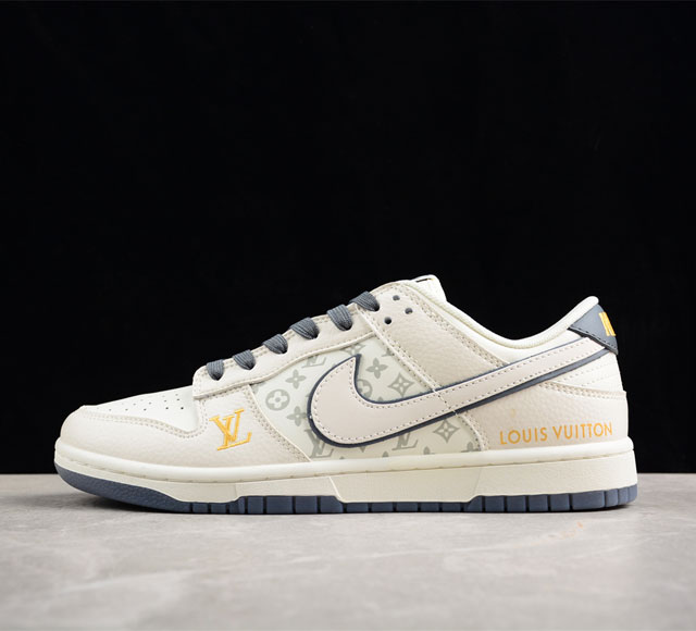 Nk Sb Dunk Low Lv联名-米白灰暗夜骑士 高端定制 低帮休闲板鞋 Fc1688-128 3M反光 定制鞋盒 大厂纯原品质出货 超高清洁度 皮料切割