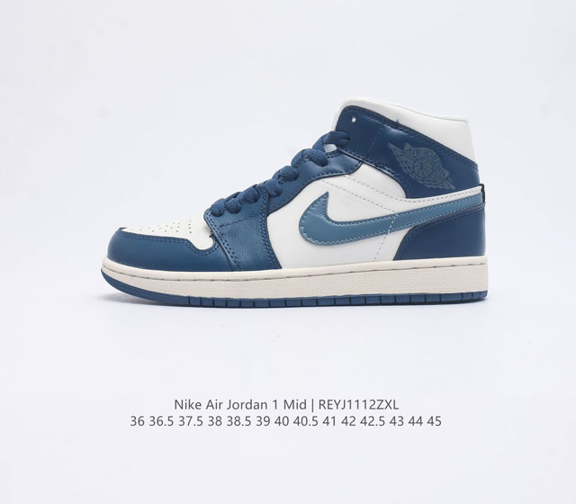 耐克 Nike Air Jordan 1 Mid 男女子篮球鞋时尚轻盈板鞋aj1乔1运动鞋 乔丹一代 高帮复古休闲篮球鞋 Air Jordan 1 Mid 搭载