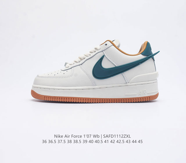 耐克 Nike Air Force 1 07 Wb 空军一号运动鞋af1 Af1经典运动板鞋 在元年款篮球鞋的基础上 焕新演绎人们所熟知的特色 利落皮革 简洁配