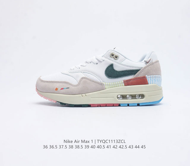 耐克 Nike Air Max 1 男女子运动鞋 从法国建筑中汲取设计灵感 兼具运动风范和时尚格调 是此系列起初搭载 Air 的鞋款 疾速外观 经典缓震配置和经