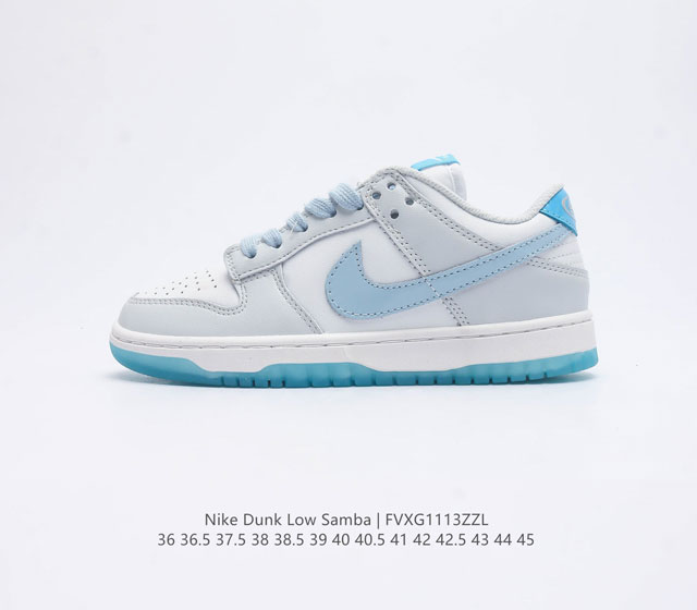 特价 耐克nike Sb Dunk Low Pro Qs Samba 桑巴 扣篮系列低帮经典百搭休闲运动板鞋 采用硬质牛培皮革拼接织物鞋面材质 内置sole真气