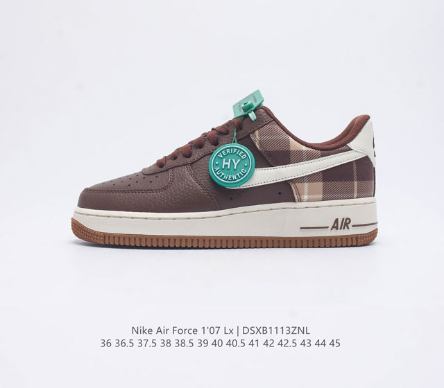 耐克 Nike Air Force 1 07 Lx 空军一号 Af1 男女子运动鞋复古篮球鞋 巧妙结合复古美学和新潮魅力 旨在致敬 40 年来风靡世界的元年款篮