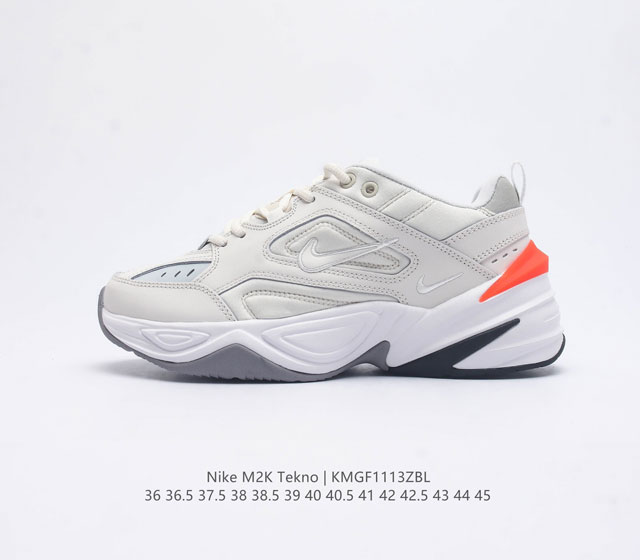 公司级 耐克 Nike M2K Tekno 男女子运动鞋厚底老爹鞋经典复古休闲慢跑鞋 从 Monarch 系列汲取灵感 以太空时代细节演绎未来风范 分层鞋面借鉴