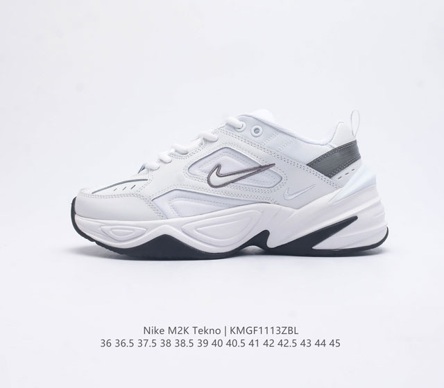 公司级 耐克 Nike M2K Tekno 男女子运动鞋厚底老爹鞋经典复古休闲慢跑鞋 从 Monarch 系列汲取灵感 以太空时代细节演绎未来风范 分层鞋面借鉴