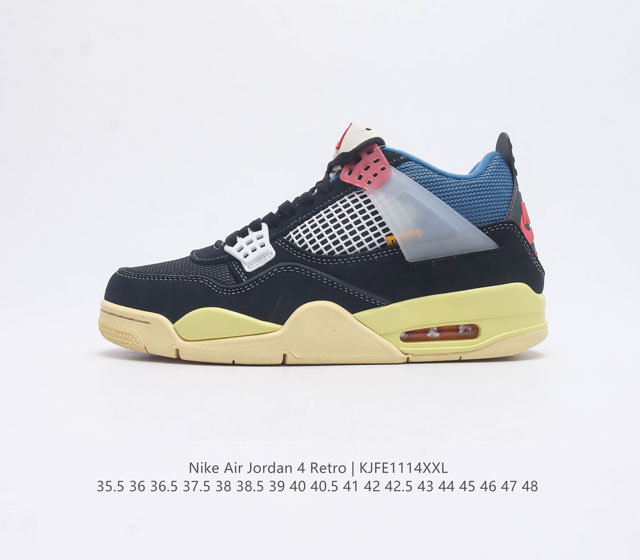 耐克 Nike Air Jordan 4 Retro Og迈克尔 乔丹aj4代乔4 中帮复古休闲运动文化篮球鞋 秉承轻量化的速度型篮球鞋设计思想完成设计 降低重