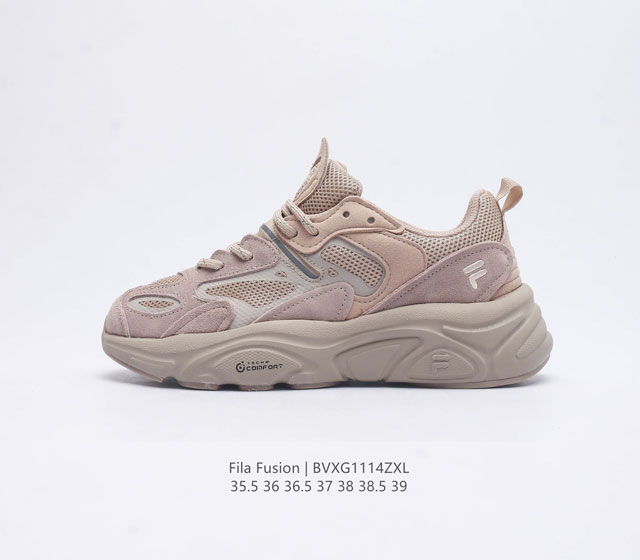 真标 斐乐 女鞋 Fila Fusion 意大利百年经典运动品牌 网红单品 小红书推荐爆款 Fila斐乐火星鞋新款厚底增高运动鞋 复古百搭老爹鞋 斐乐潮牌文化篮