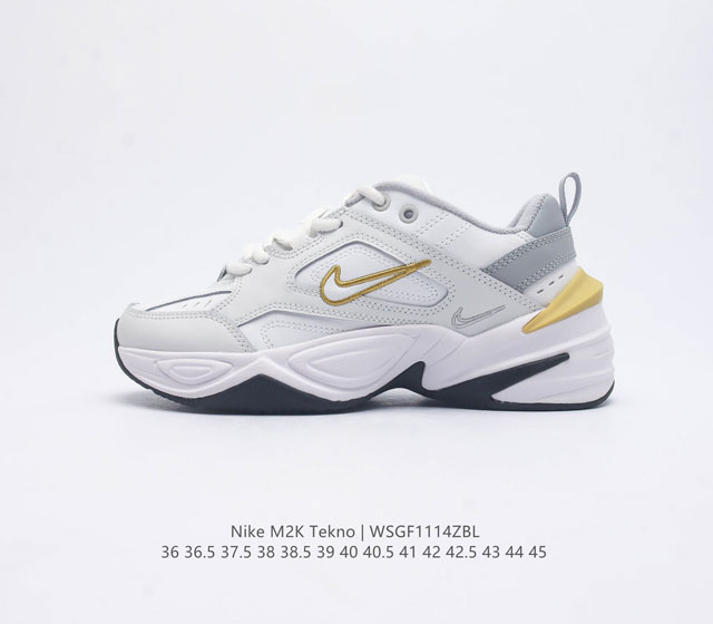 公司级 耐克 Nike M2K Tekno 男女子运动鞋厚底老爹鞋经典复古休闲慢跑鞋 从 Monarch 系列汲取灵感 以太空时代细节演绎未来风范 分层鞋面借鉴