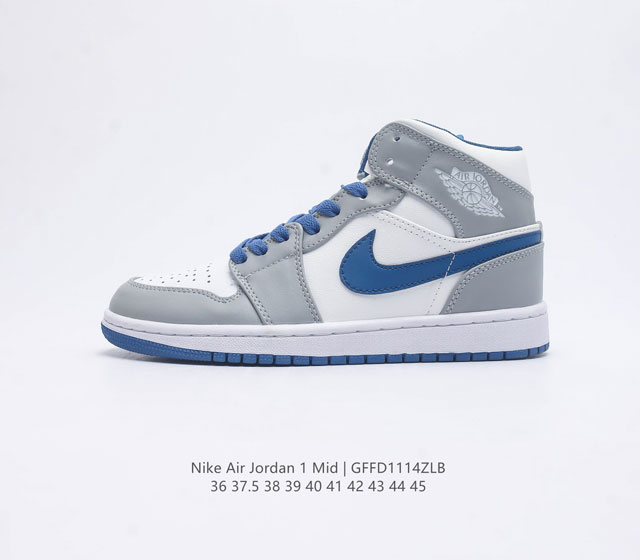 耐克 Nike Air Jordan 1 Mid 男女子篮球鞋时尚轻盈板鞋aj1乔1运动鞋 乔丹一代 高帮复古休闲篮球鞋 Air Jordan 1 Mid 搭载