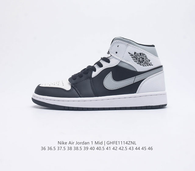 公司级 耐克 Nike Air Jordan 1 Mid 男女子篮球鞋时尚轻盈板鞋aj1乔1运动鞋 乔丹一代 高帮复古休闲篮球鞋 Air Jordan 1 Mi