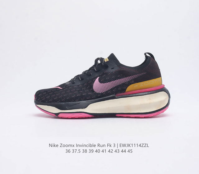 耐克 Nike Zoomx Invincible Run Fk 3 机能风格运动鞋 跑步鞋搭载柔软泡绵 在运动中为你塑就缓震脚感 设计灵感源自日常跑步者 提供稳