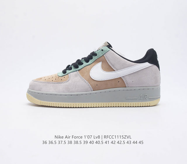 耐克男女鞋 Nike Air Force 1 07 Lv8 空军一号运动鞋 Af1 时尚休闲篮球板鞋 设计灵感源自摔跤运动 助你发挥天赋 震撼全场 华丽设计搭配