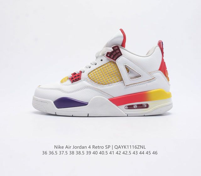 耐克 Nike Air Jordan 4 Retro Og迈克尔 乔丹aj4代乔4 中帮复古休闲运动文化篮球鞋 秉承轻量化的速度型篮球鞋设计思想完成设计 降低重