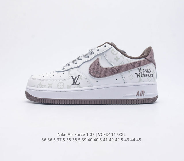 Louis Vuitton X Nike Air Force 1 Low 路易威登联名 空军一号低帮百搭休闲运动板鞋 柔软 弹性十足的缓震性能和出色的中底设计