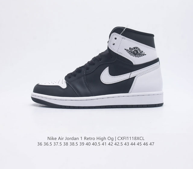 耐克 男女鞋 Nike Air Jordan 1 Retro High Og 乔丹一代aj1 乔1 Aj1 篮球鞋复刻运动鞋 皮面高帮板鞋的设计灵感源自运动夹克