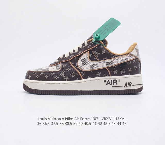 Louis Vuitton X Nike Air Force 1 Low 路易威登联名 空军一号低帮百搭休闲运动板鞋 柔软 弹性十足的缓震性能和出色的中底设计