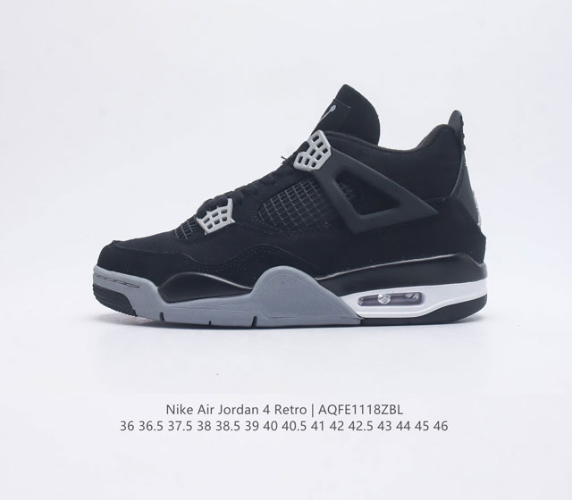 公司级 耐克 Nike Air Jordan 4 Retro Og迈克尔 乔丹aj4代乔4 中帮复古休闲运动文化篮球鞋 秉承轻量化的速度型篮球鞋设计思想完成设计