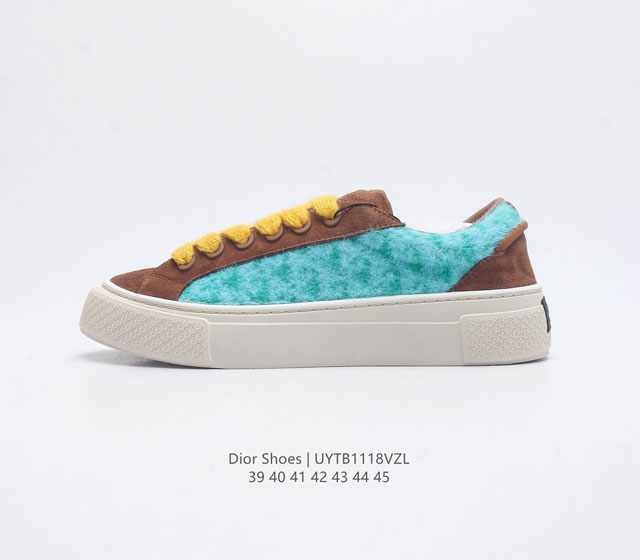 Dior Shoes 迪奥高奢品牌小白鞋 时尚板鞋 舒适脚感 厚底增高抗磨底 休闲百搭板鞋男士运动鞋 码数 39-45 编码 Uytb1118Vzl