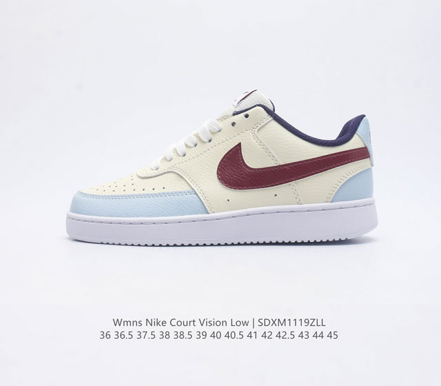 Nike Court Vision Low 低帮百搭透气休闲运动板鞋 经典耐用的设计 兼顾舒适脚感和出众风范 演绎匠心之作 结构性的支撑贴合感结合复古篮球设计