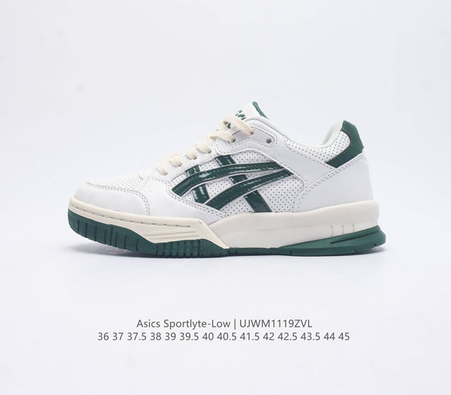 日本运动巨头品牌-亚瑟士 Asics Gel-Spotlyte Low 莱特系列低帮复古休闲运动篮球板鞋 采用软质移膜牛剖革鞋面材质 中底嵌入高密eva缓震组合