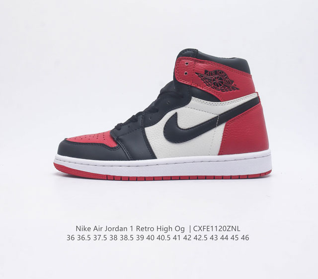 公司级 耐克 男女鞋 Nike Air Jordan 1 Retro High Og 乔丹一代aj1 乔1 Aj1 篮球鞋复刻运动鞋 皮面高帮板鞋的设计灵感源自