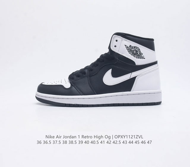 头层皮 耐克 Nike Air Jordan 1 Retro High Og 乔丹一代篮球鞋复刻运动鞋 皮面高帮板鞋的设计灵感源自运动夹克 带你重温入选球队时刻