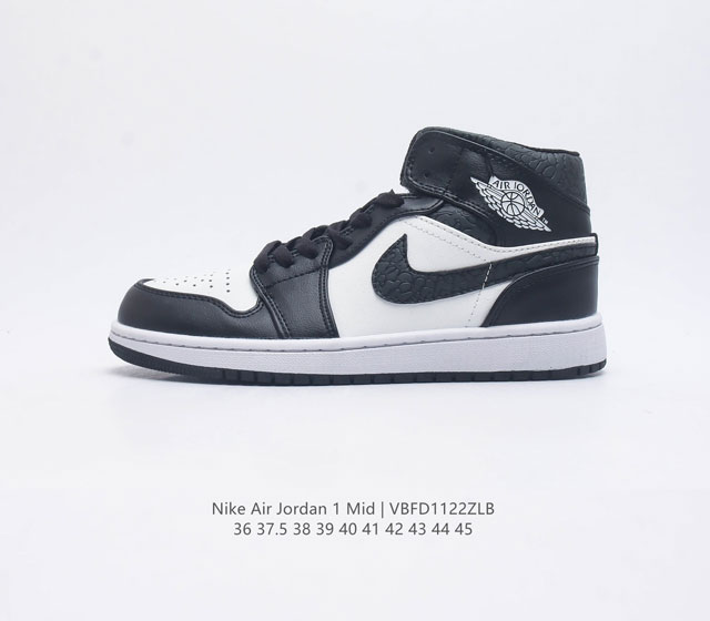 耐克 Nike Air Jordan 1 Mid 男女子篮球鞋时尚轻盈板鞋aj1乔1运动鞋 乔丹一代 高帮复古休闲篮球鞋 Air Jordan 1 Mid 搭载