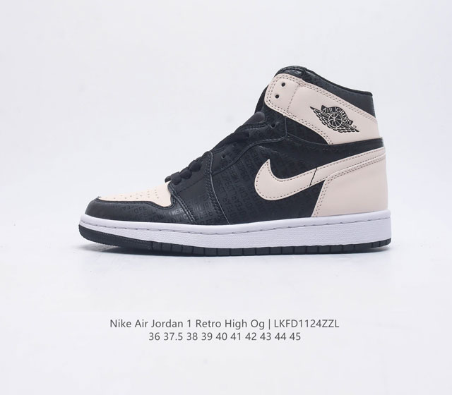 耐克 男女鞋 Nike Air Jordan 1 Retro High Og 乔丹一代aj1 乔1 Aj1 篮球鞋复刻运动鞋 皮面高帮板鞋的设计灵感源自运动夹克