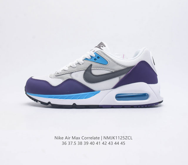 耐克 Nike Air Max Correlate 气垫缓震耐磨运动鞋时尚潮流休闲透气跑步鞋 选用网眼鞋面 脚感舒适透气 鞋舌 鞋侧及后跟处饰有品牌标识 简约大