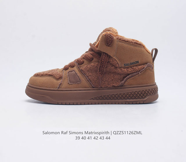 加绒 Salomon 秋冬新款萨洛蒙 Raf Simons Matrix Spirith 潮流百搭板鞋 休闲靴子经典运动鞋 拥有50多年的标志 一款跨越几代 突