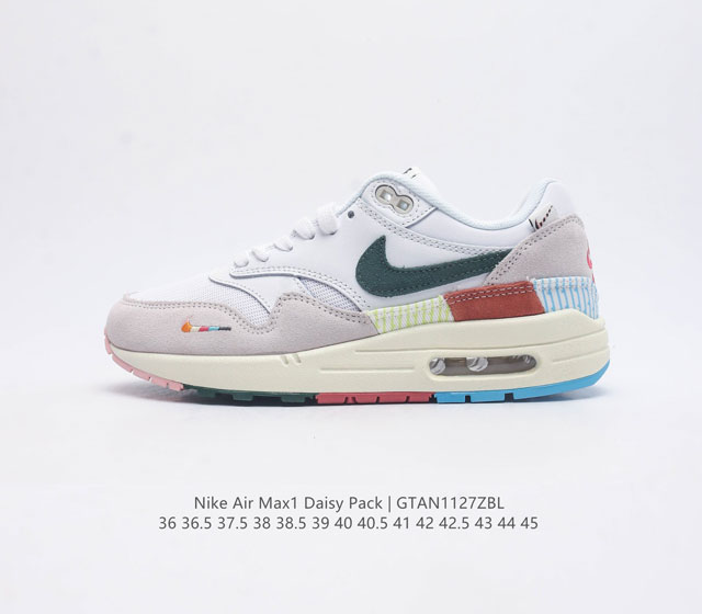 耐克 Nike Air Max 1 初代复古气垫慢跑鞋 男女厚底增高气垫缓震运动鞋 由tinker Hatfeld和mark Parker在1987年设计 灵感