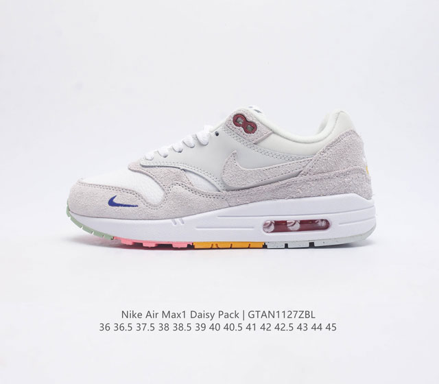 耐克 Nike Air Max 1 初代复古气垫慢跑鞋 男女厚底增高气垫缓震运动鞋 由tinker Hatfeld和mark Parker在1987年设计 灵感