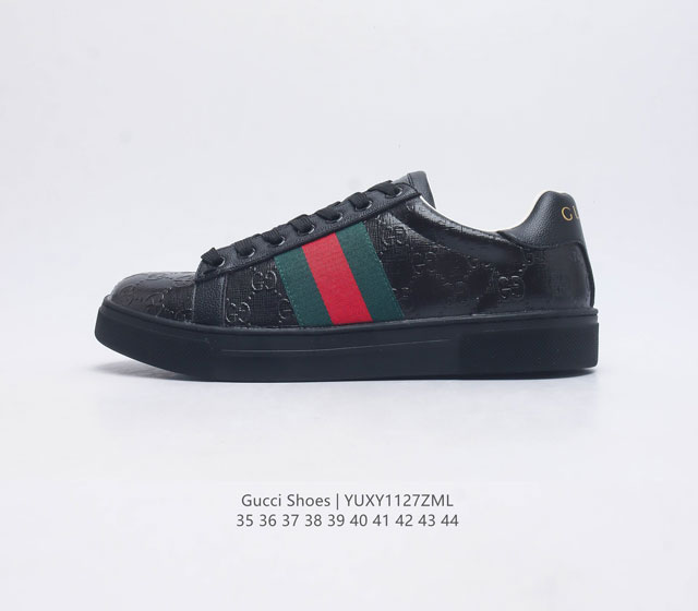 Gucci 古奇 小白鞋 古驰奢侈品男女运动板鞋 休闲鞋子 Gucci Tennis 1977老花鞋 经典耐穿 复古感满满的gucci老花鞋老花满印板鞋 生胶底