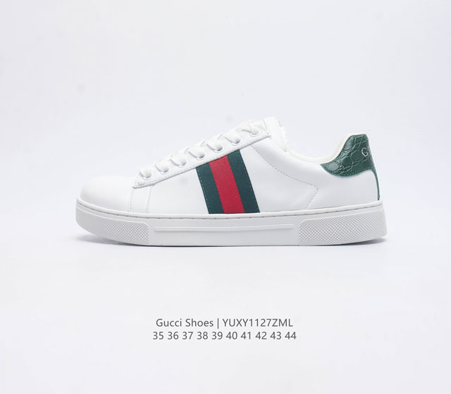 Gucci 古奇 小白鞋 古驰奢侈品男女运动板鞋 休闲鞋子 Gucci Tennis 1977老花鞋 经典耐穿 复古感满满的gucci老花鞋老花满印板鞋 生胶底