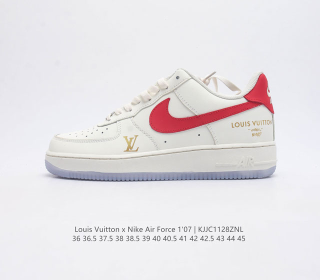 Louis Vuitton X Nike Air Force 1 Low 路易威登联名耐克 空军一号低帮百搭休闲运动板鞋 柔软 弹性十足的缓震性能和出色的中底设