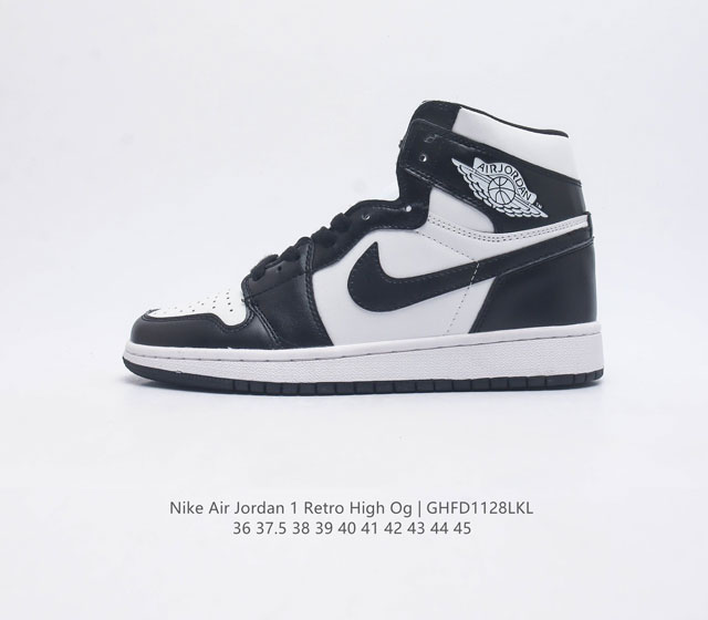 耐克 Nike Air Jordan 1 Retro High Og 乔丹一代aj1 乔1 Aj1 篮球鞋复刻运动鞋 皮面高帮板鞋的设计灵感源自运动夹克 带你重