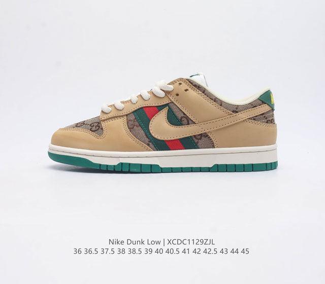 耐克nike Dunk Low 板鞋 Sb系列 古驰 Gucci配色 经典百搭休闲运动板鞋加厚鞋舌的填充 使舒适性大大提升 同时也更方便穿脱中底部分则加入了脚感