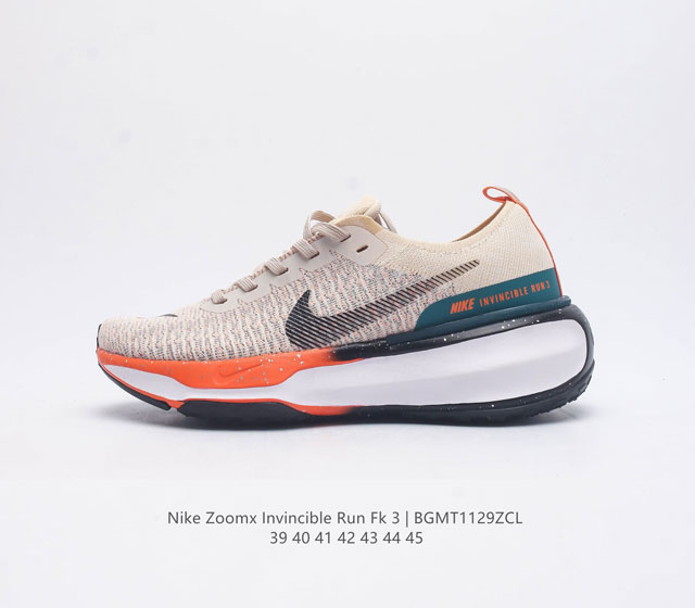 耐克 Nike Zoomx Invincible Run Fk 3 机能风格运动鞋 跑步鞋搭载柔软泡绵 在运动中为你塑就缓震脚感 设计灵感源自日常跑步者 提供稳